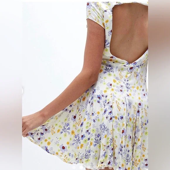 NWT Free People It Takes Two Wrap Dress in Ivory Combo - Picture 2 of 15